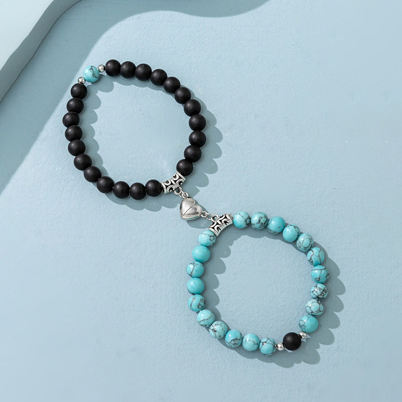 Heart Magnetic Couple Bracelet Set for Women and Men