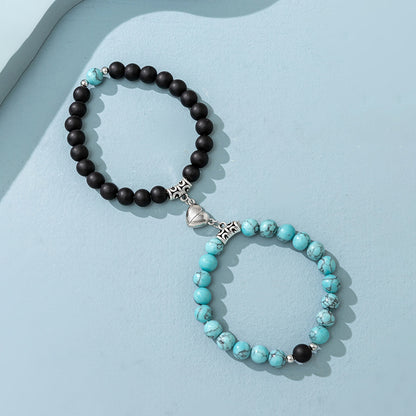 Heart Magnetic Couple Bracelet Set for Women and Men