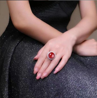 Sterling Silver Open Adjustable Gemstone Ring