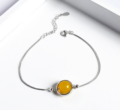 S925 Sterling Silver Crystal Bead Bracelet