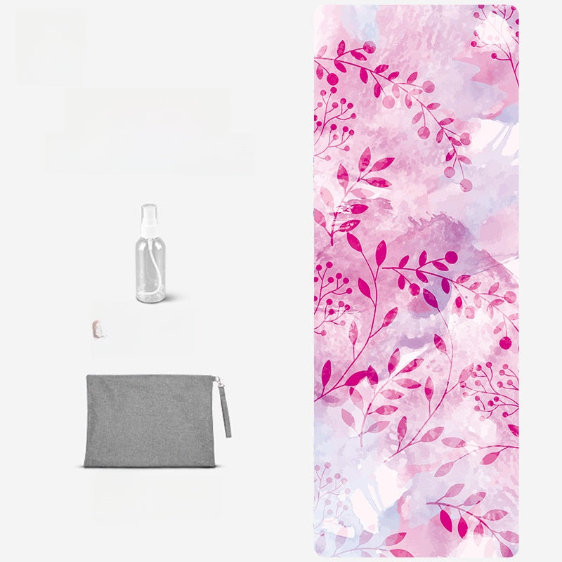 Foldable Suede Yoga Mat — Natural Rubber Base