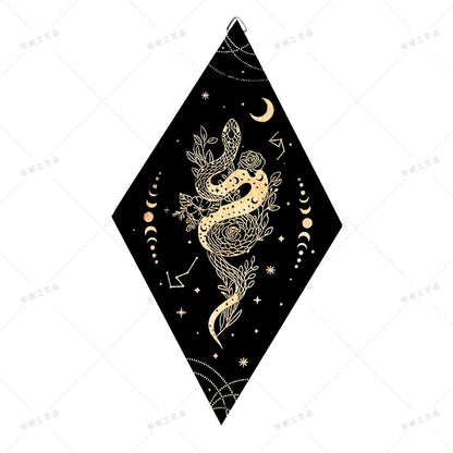 Bohemian Wall Decor Sun Moon Yoga Wall Decor Lozenge Wood Eye Sign Triangle Pendulum Board