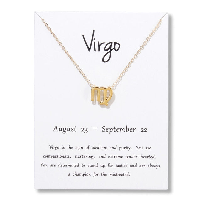 Zodiac Constellation Pendant Necklace