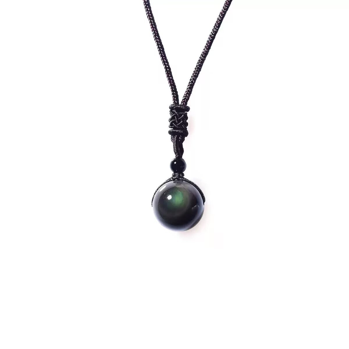 Natural Obsidian Round Bead Pendant