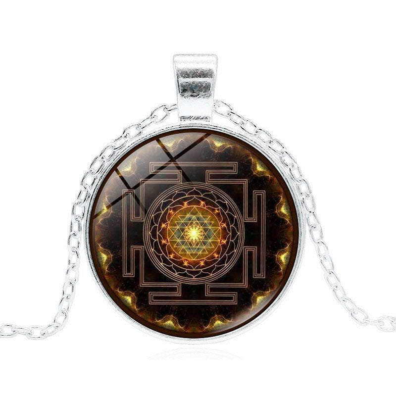 Sacred Yantra Geometric Pendant Necklace
