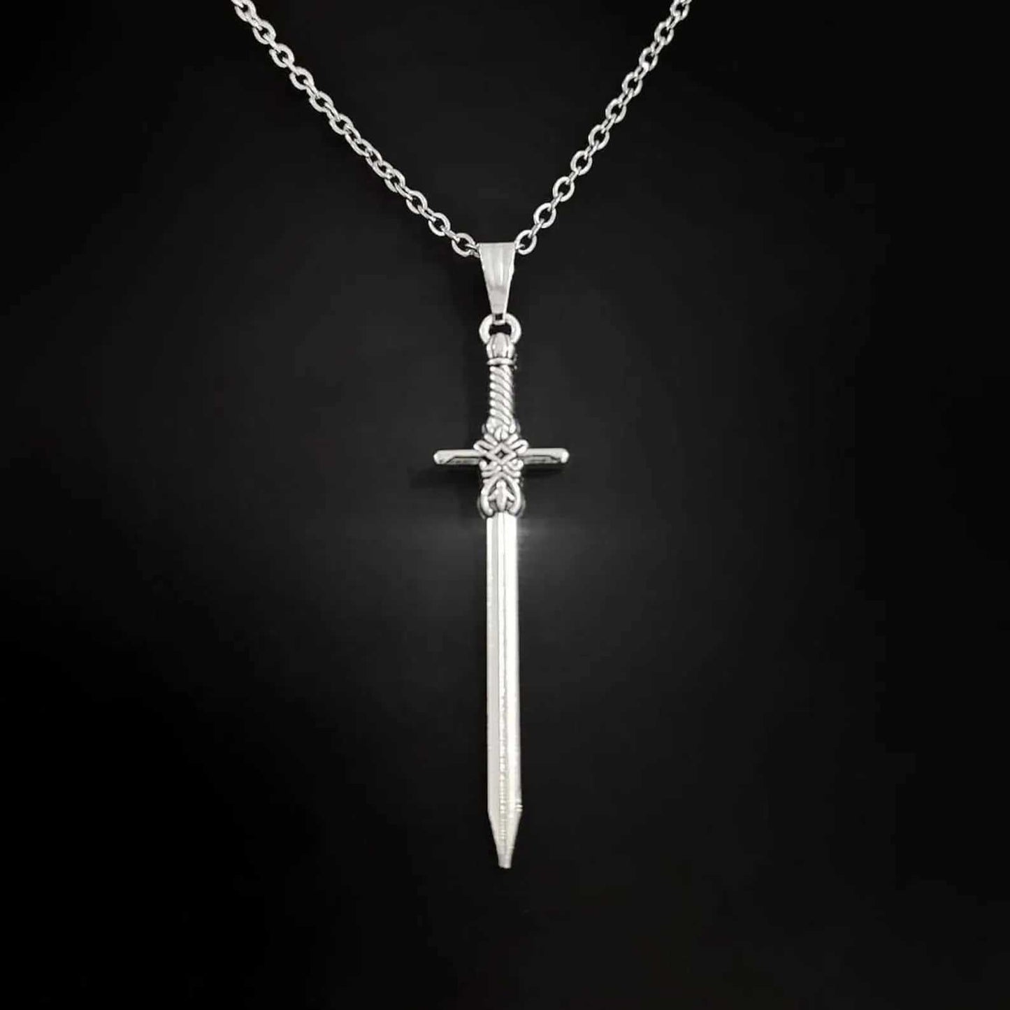 Gothic Cross Sword Pendant Necklace