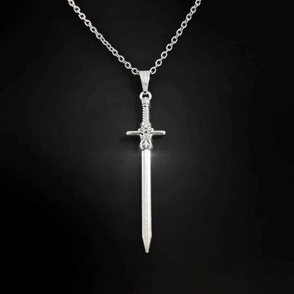 Gothic Cross Sword Pendant Necklace
