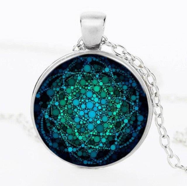 Flower of Life Glass Dome Pendant Necklace