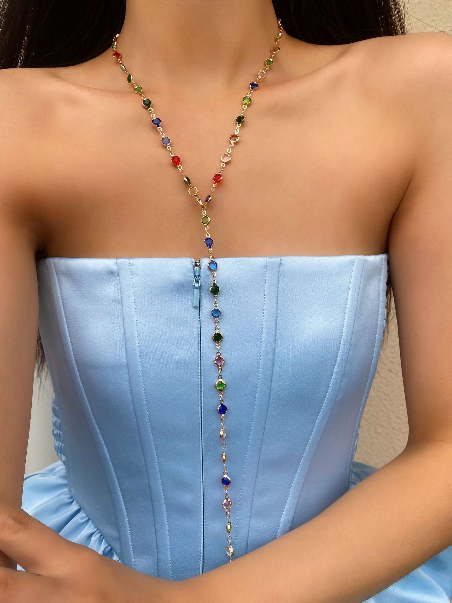 Colorful Polka Dot Long Necklace Bracelet