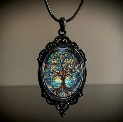 Retro Gothic Crow & Cross Pendant Necklace