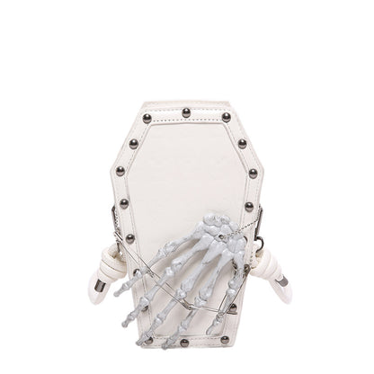 Gothic Style Women's Shoulder Bag with Skeleton Hand Design
