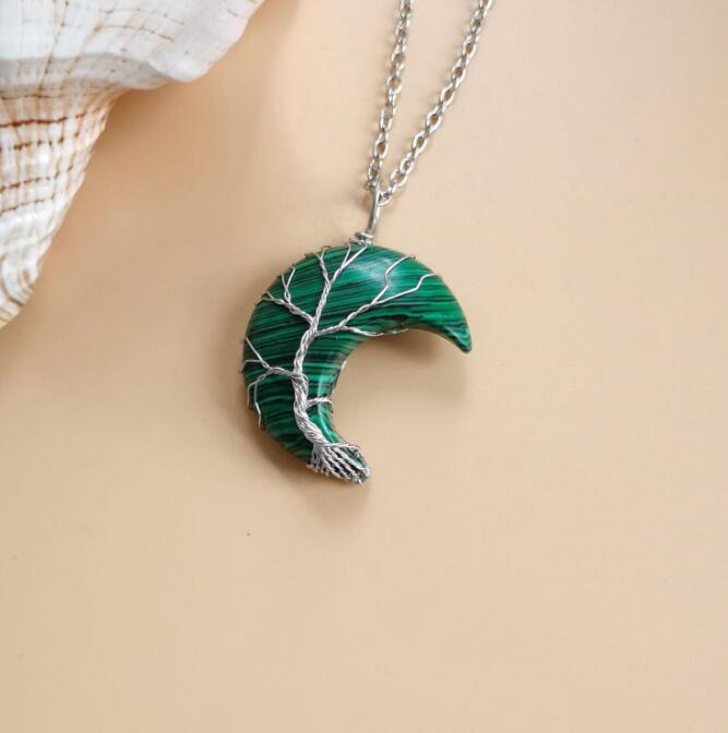 Tree of Life Natural Stone Pendant Necklace