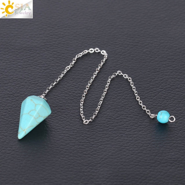 Natural Stone Hexagonal Reiki Pendulum