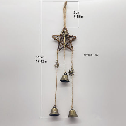 Witch Bell Door Handle Protection Pendant Good Luck Vine Wind Chime Outdoor Wind Chime Door Christmas Bell Hanging Decoration String