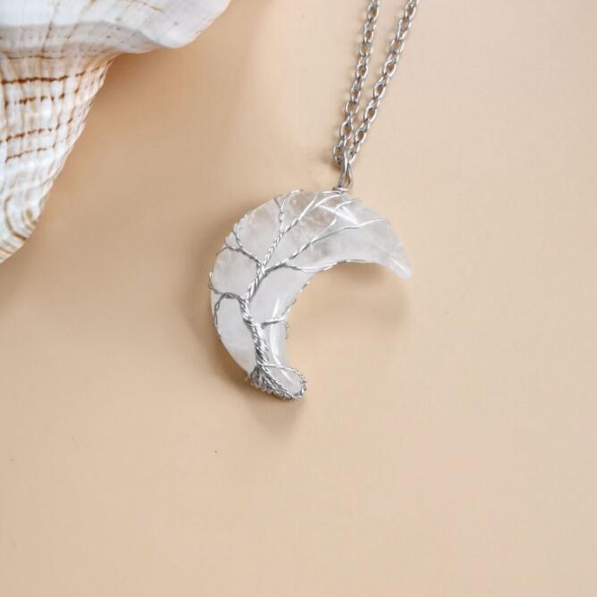 Tree of Life Natural Stone Pendant Necklace