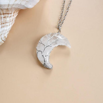 Tree of Life Natural Stone Pendant Necklace