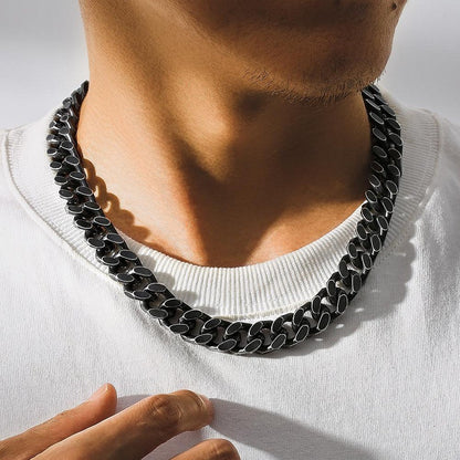 Vintage Cuban Link Chain — Titanium Steel