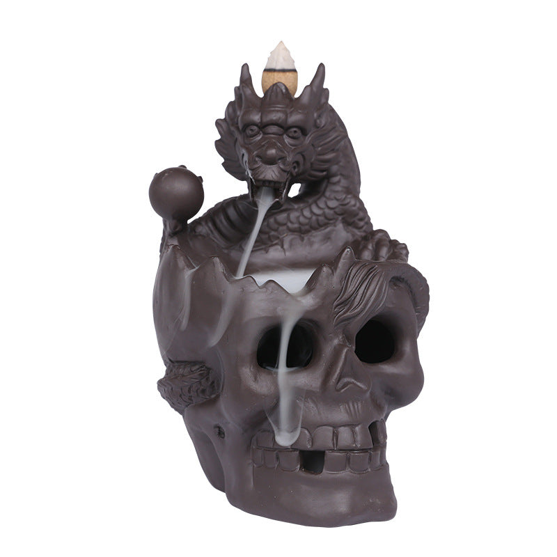 Skull Dragon LED Backflow Incense Burner