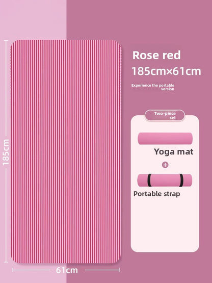 Thick NBR Yoga Mat — 185 x 61cm with Carry Strap