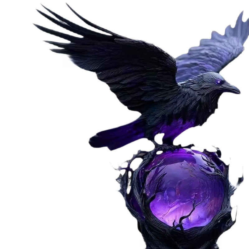 Gothic Raven Moonlight LED Resin Lamp