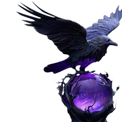 Gothic Raven Moonlight LED Resin Lamp