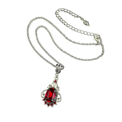 Victorian Filigree Gemstone Drop Necklace