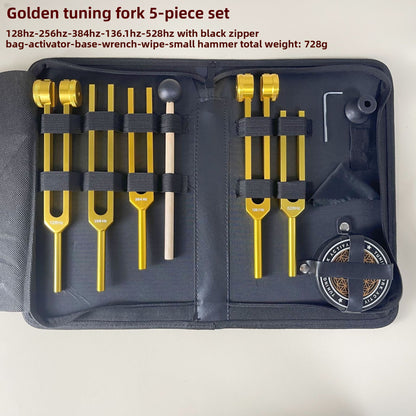 Professional Tuning Fork Set (128Hz, 256Hz, 384Hz, 136.1Hz, 528Hz)