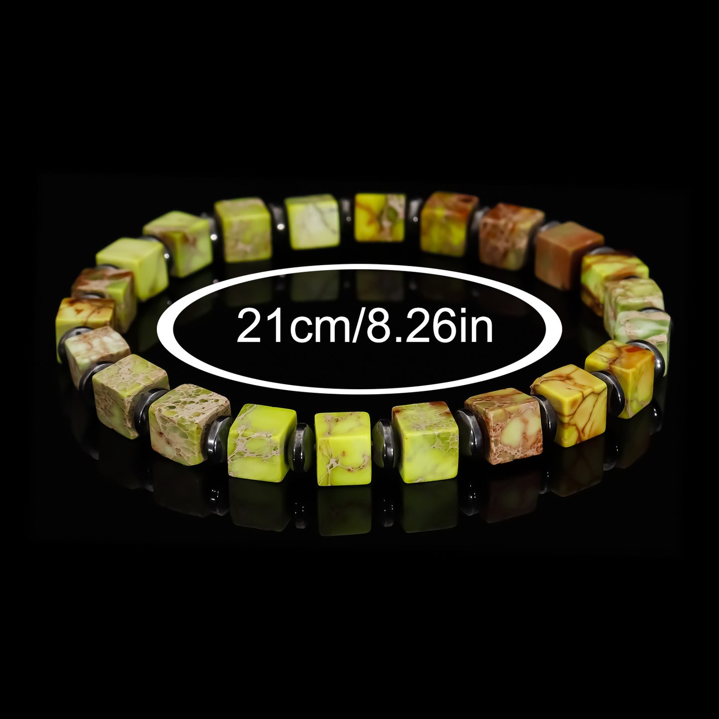Square Natural Stone Bracelet Handmade Unisex Jewelry