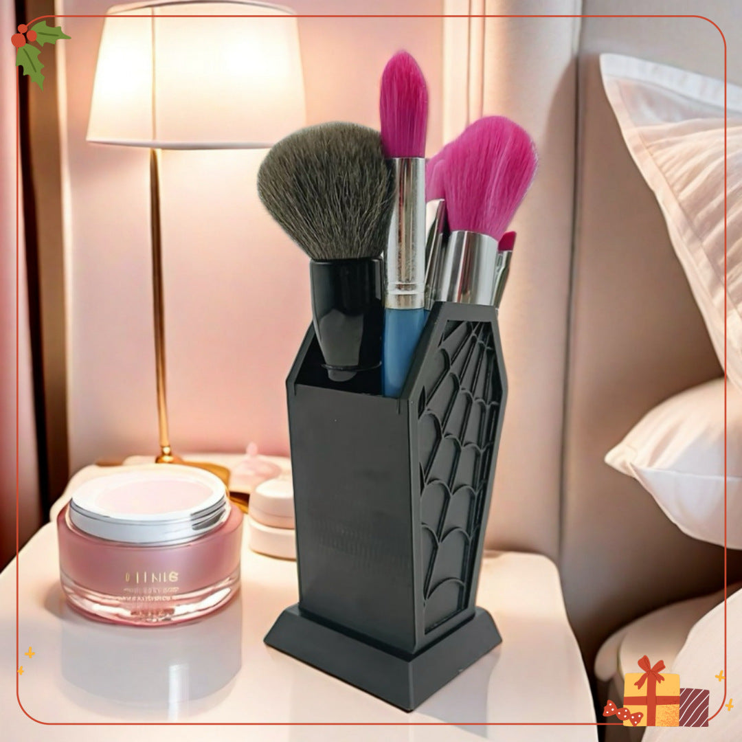 Cross-Border Gothic Coffin-Shaped Spider Web Makeup Brush Holder Bedroom Dresser Decoration Ornaments Creative Ornaments