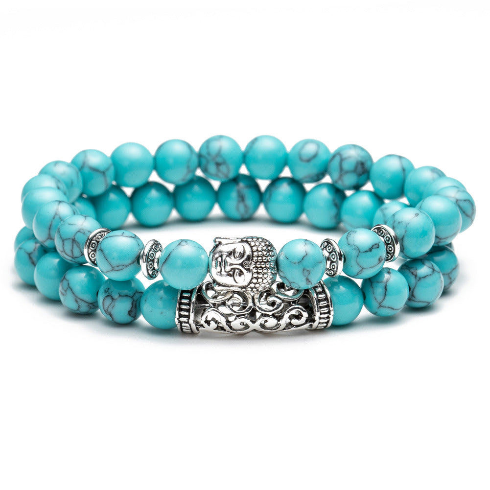 Natural Stone Buddha Bead Bracelet