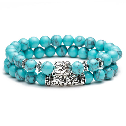 Natural Stone Buddha Bead Bracelet