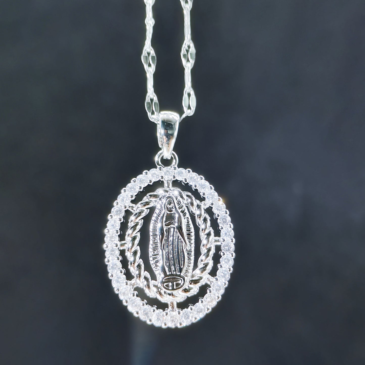 Virgin Mary Zircon Pendant Necklace | Gold & Silver | 25 Styles