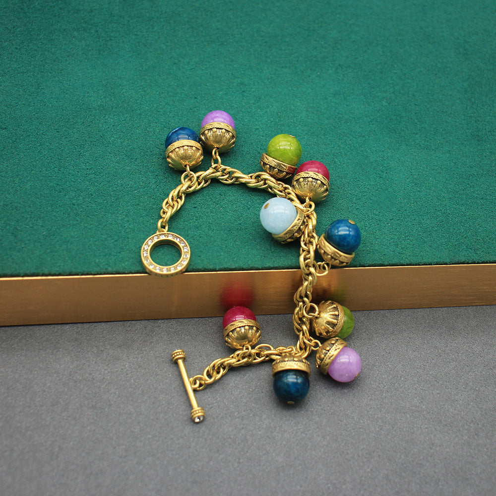French Retro Crystal Bead Bracelet