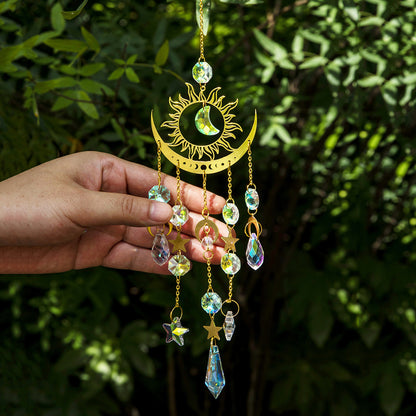 Star Moon Crystal Wind Chime Sun Catcher