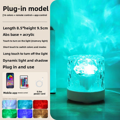 Water Ripple & Aurora Projection Night Light