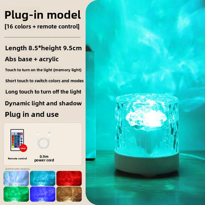 Water Ripple & Aurora Projection Night Light