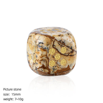 Natural Stone Dice — Laser Engraved Semi-Precious