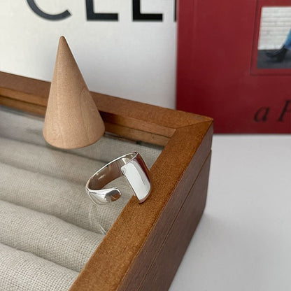 Geometric 925 Sterling Silver Adjustable Ring