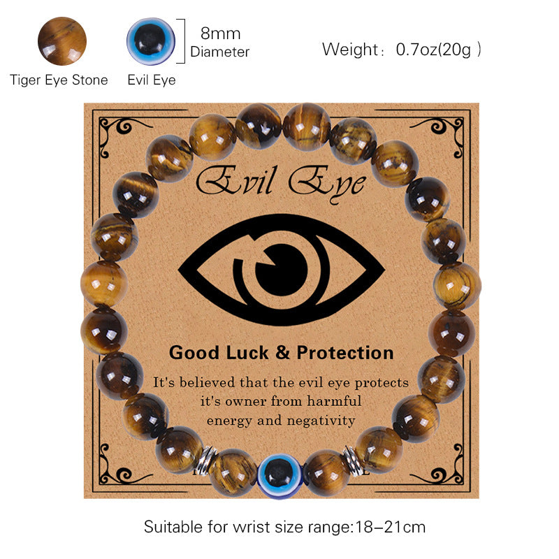 Evil Eye Tiger Eye Stone Bracelet