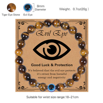 Evil Eye Tiger Eye Stone Bracelet