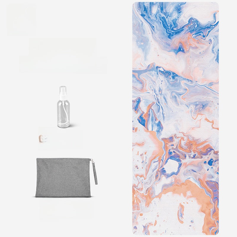 Foldable Suede Yoga Mat — Natural Rubber Base