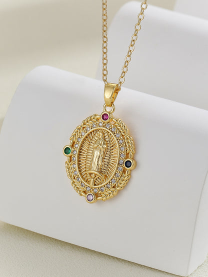 Virgin Mary Zircon Pendant Necklace | Gold & Silver | 25 Styles