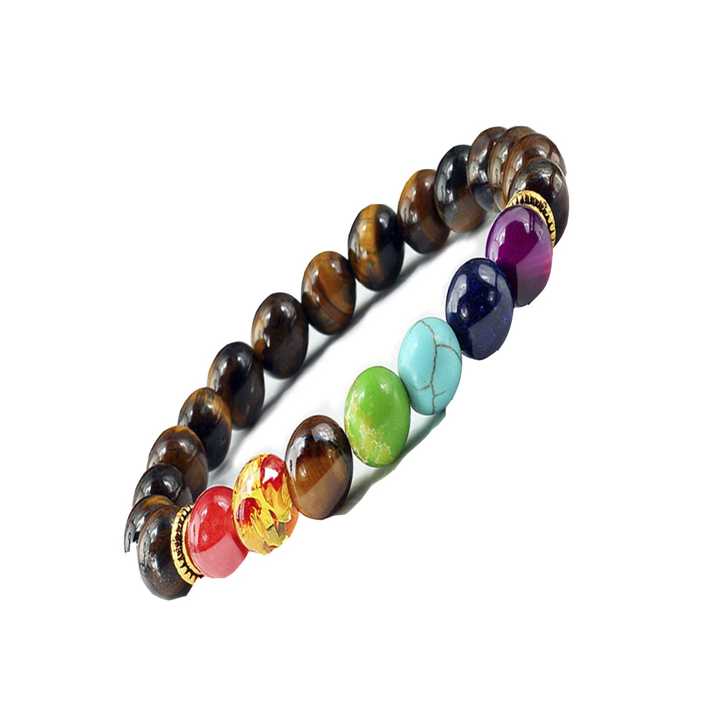 Handmade Natural Stone Rainbow Bead Bracelet