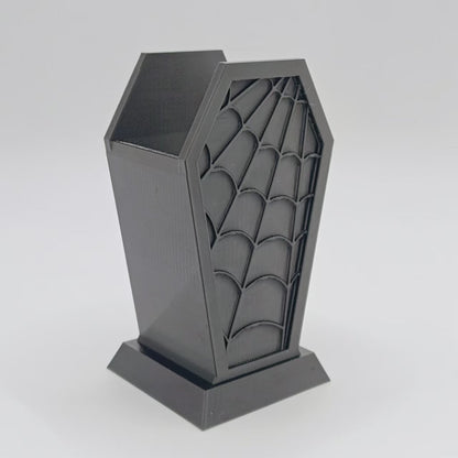 Cross-Border Gothic Coffin-Shaped Spider Web Makeup Brush Holder Bedroom Dresser Decoration Ornaments Creative Ornaments