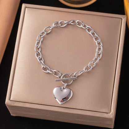 Heart Shaped Alloy Bracelet for Women