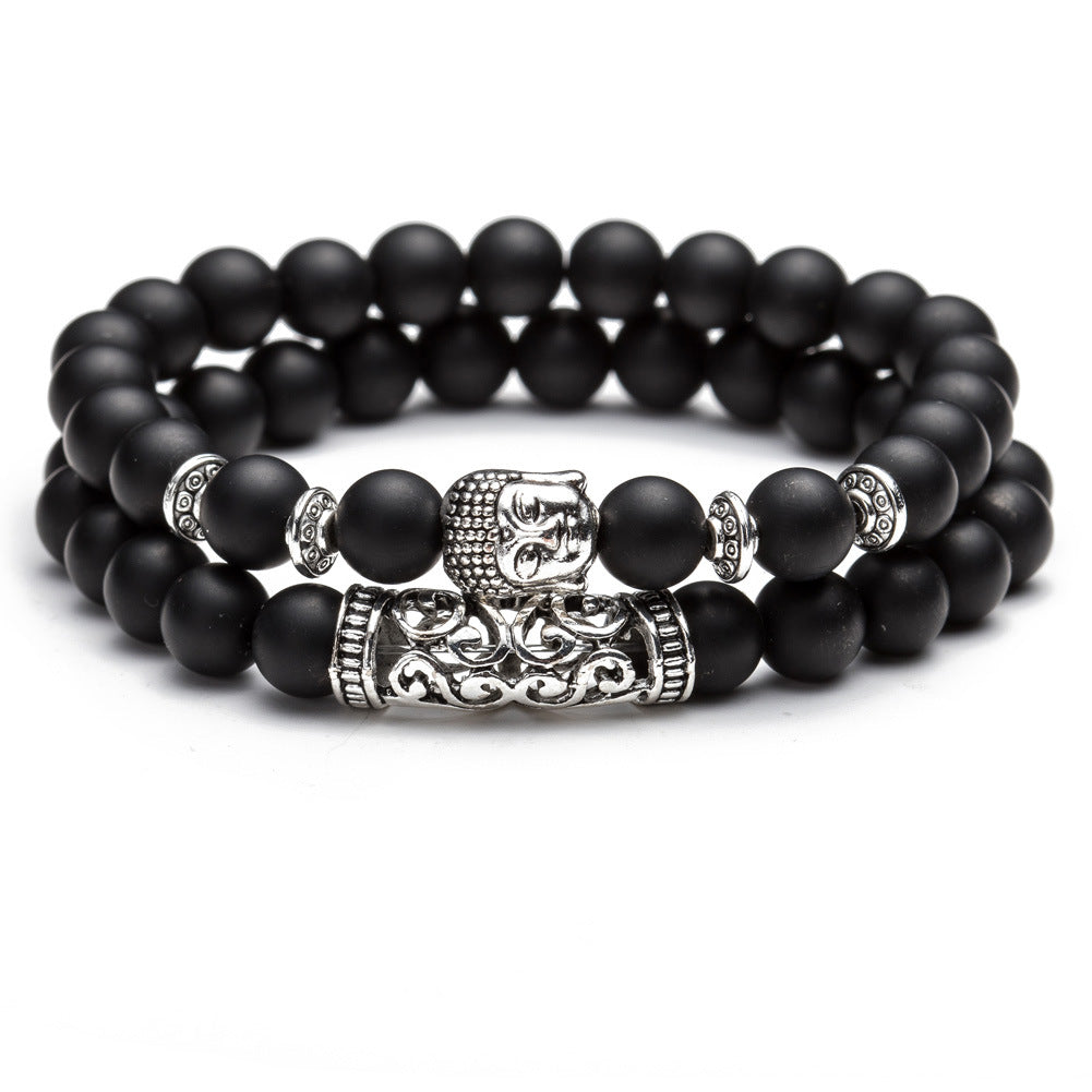 Natural Stone Buddha Bead Bracelet