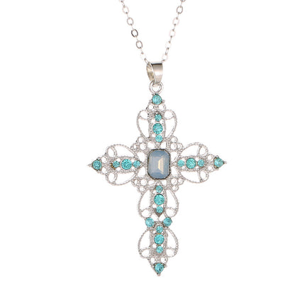 Bohemian Electroplated Cross Necklace
