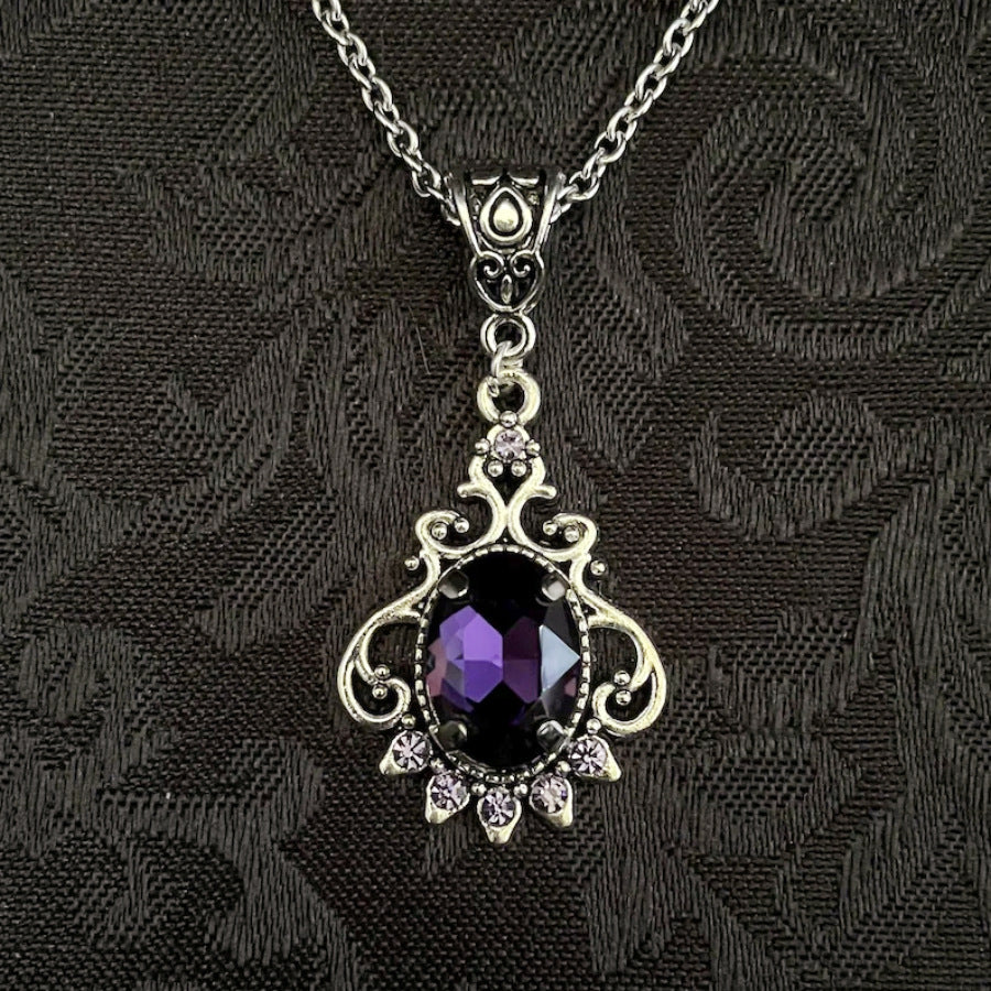 Victorian Filigree Gemstone Drop Necklace