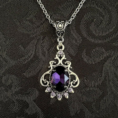 Victorian Filigree Gemstone Drop Necklace