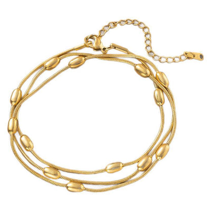 Oval Bead Snake Chain — Titanium Steel